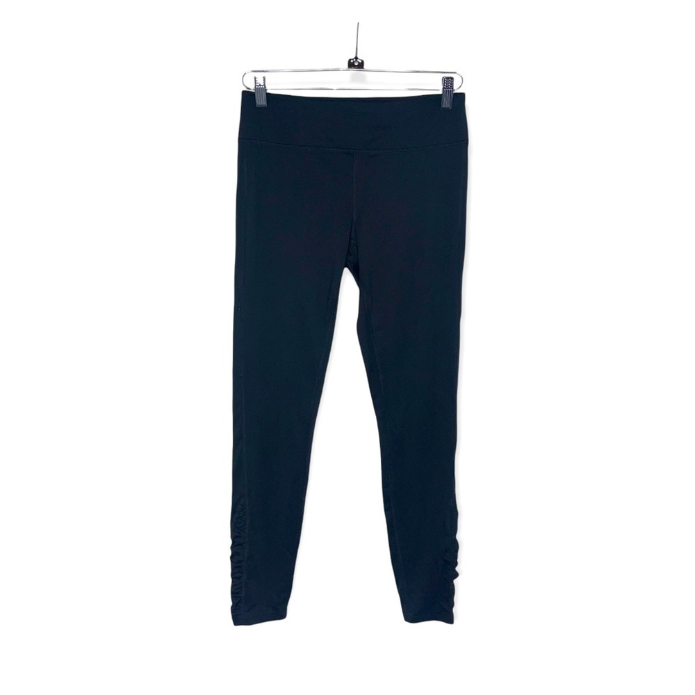 EXPRESS CORE Black Leggings with Key Pocket & Ruching on Sides of Legs M